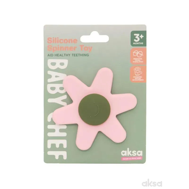 Baby chef silikonski spiner, roze cvet 