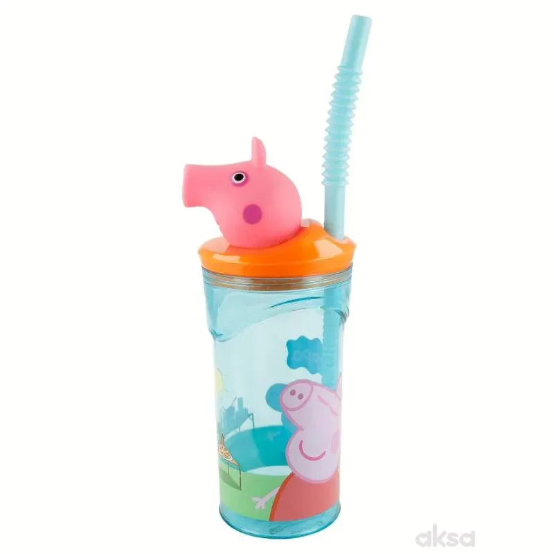 Stor flašica sa 3D figurom 360ml, Peppa Pig 