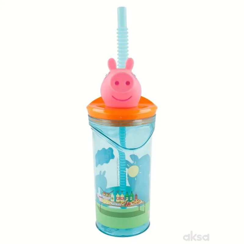 Stor flašica sa 3D figurom 360ml, Peppa Pig 