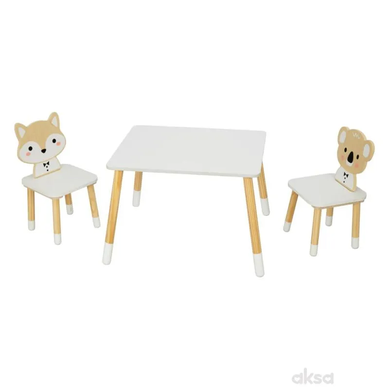Cute&Cool HOME drveni sto i stolica lija i koala 