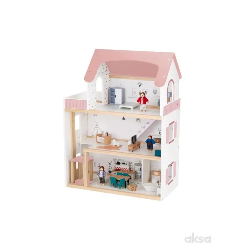 Cute&Cool drvena igračka kućica za lutke velika 