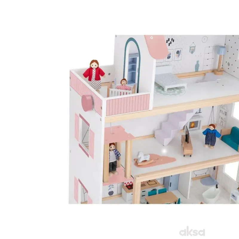 Cute&Cool drvena igračka kućica za lutke velika 