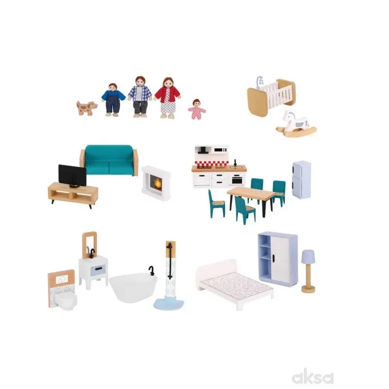 Cute&Cool drvena igračka kućica za lutke velika 