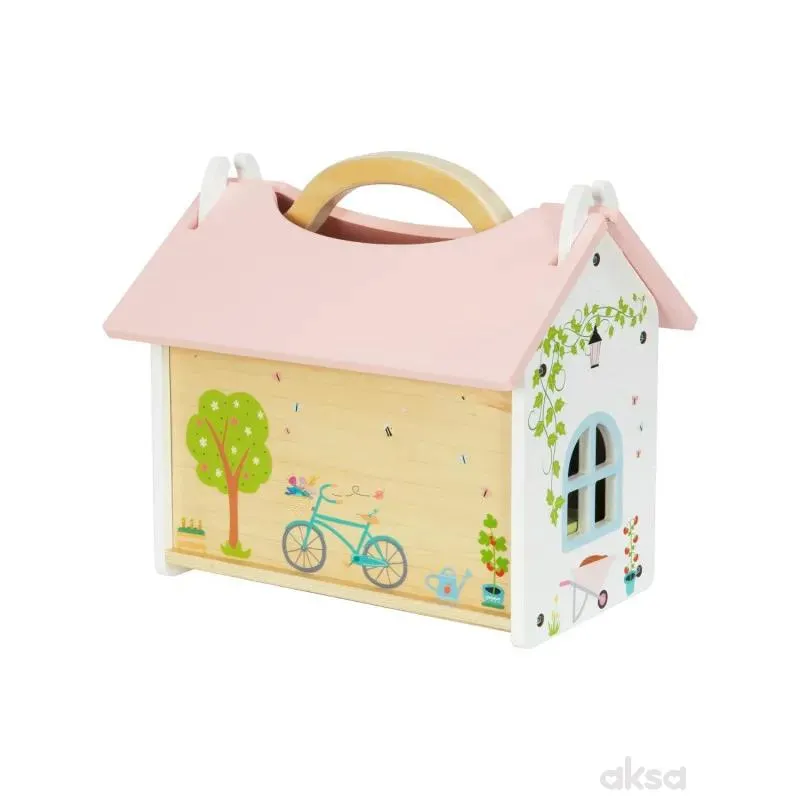 Cute&Cool drvena igračka nosiva kućica za lutke 