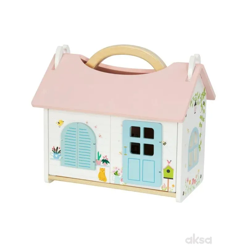 Cute&Cool drvena igračka nosiva kućica za lutke 
