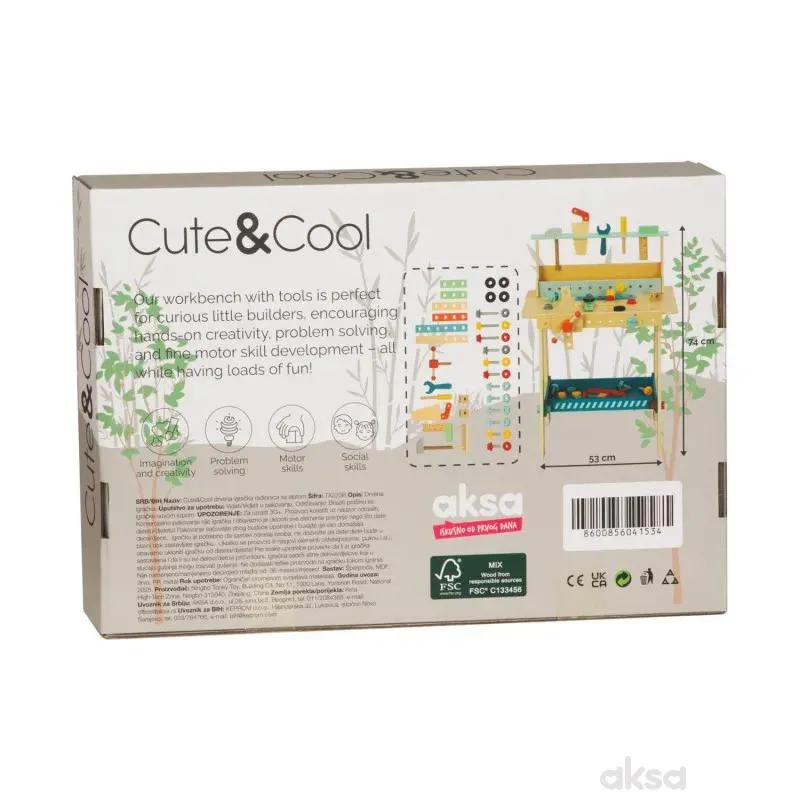 Cute&Cool drvena igračka radionica sa alatom 