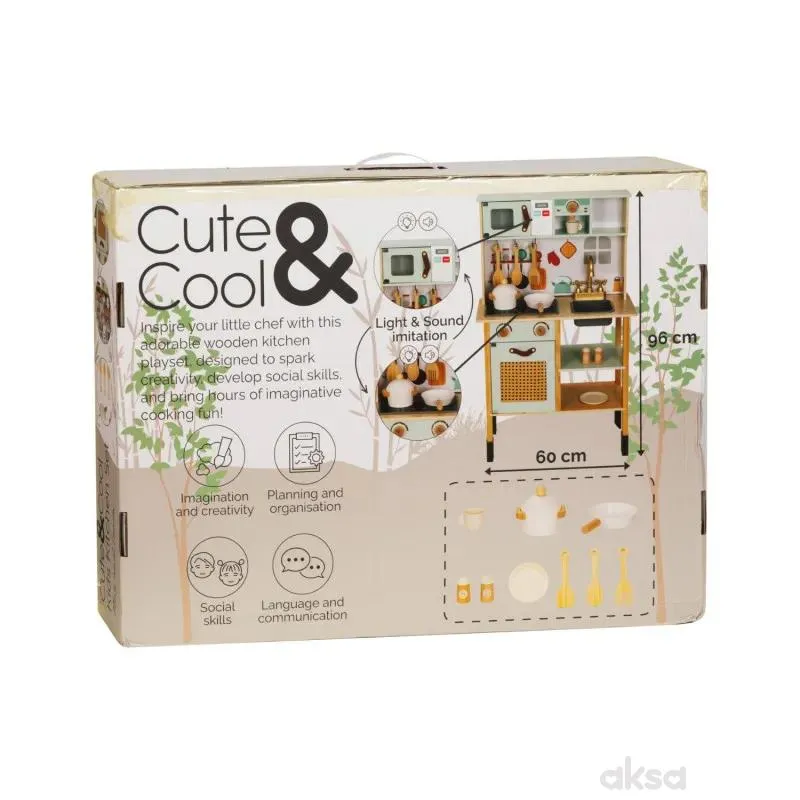 Cute&Cool drvena igračka kuhinja zelena 