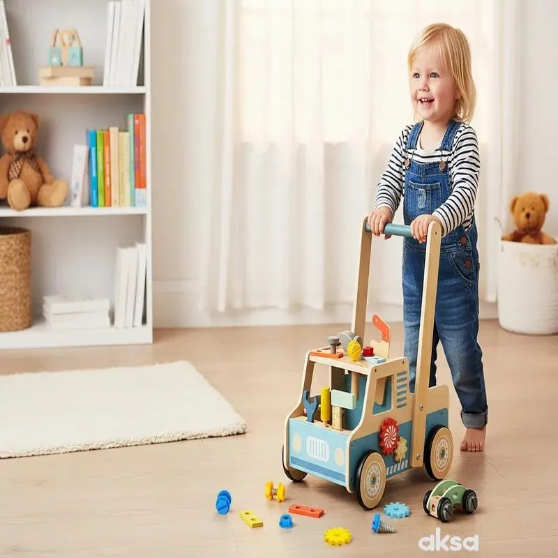 Cute&Cool drvena igračka guralica sa alatom 