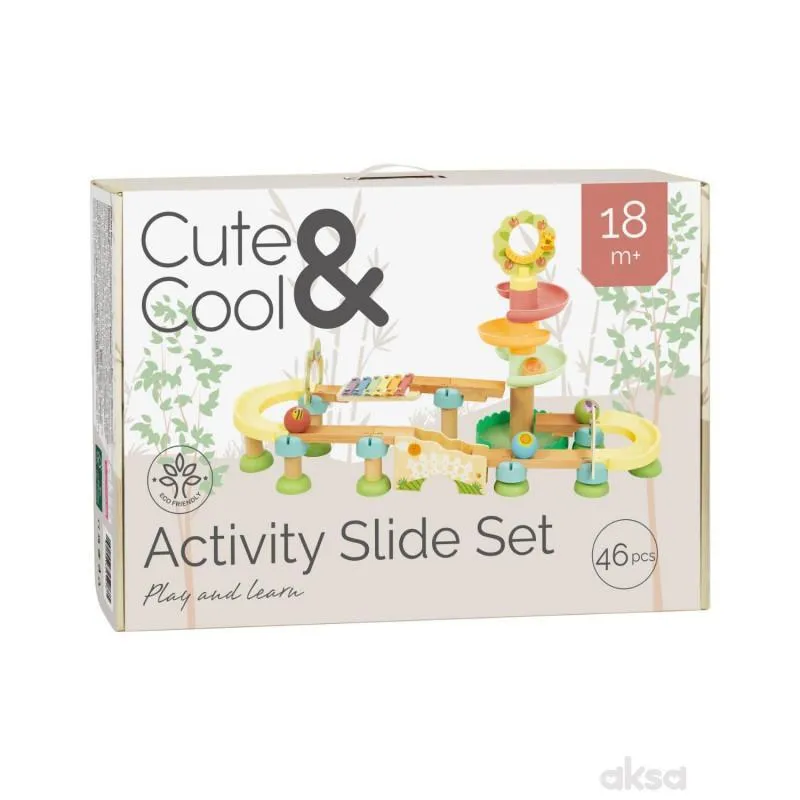 Cute&Cool drvena igračka tobogan sa više funkcija 