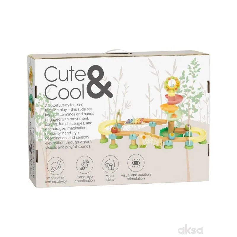 Cute&Cool drvena igračka tobogan sa više funkcija 