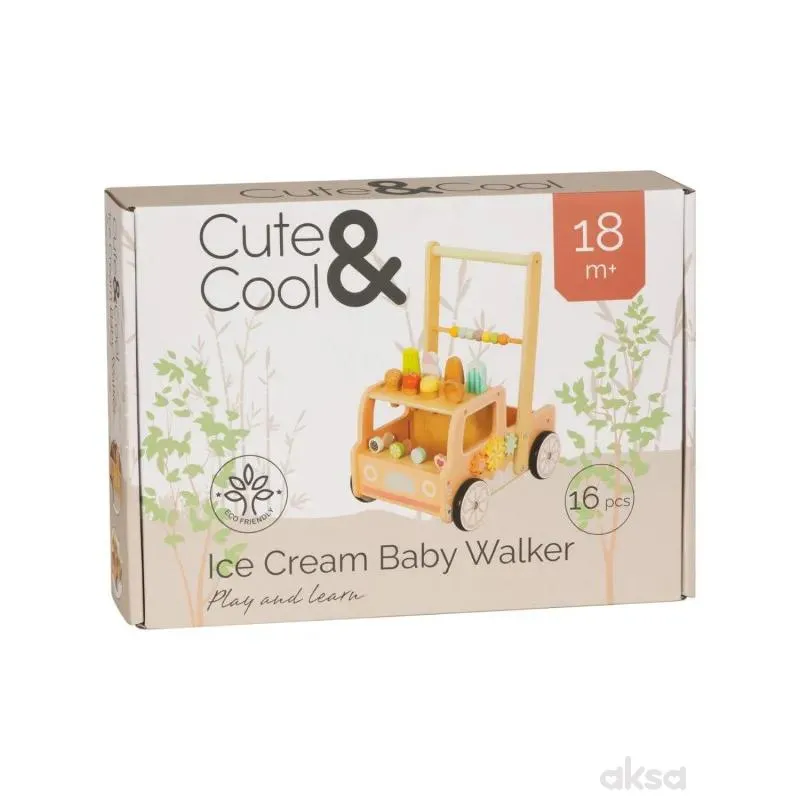 Cute&Cool drvena igračka guralica sa sladoledima 