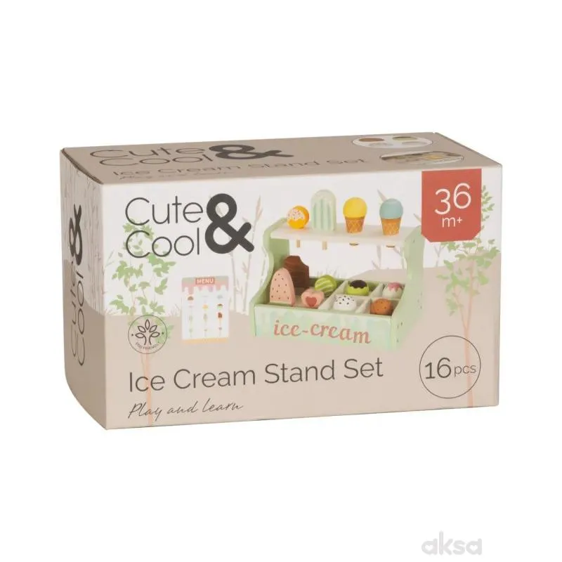 Cute&Cool drvena igračka stalak sa sladoledima 