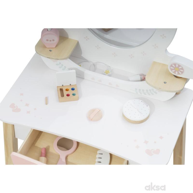 Cute&Cool drvena igračka make-up sto i stolica 