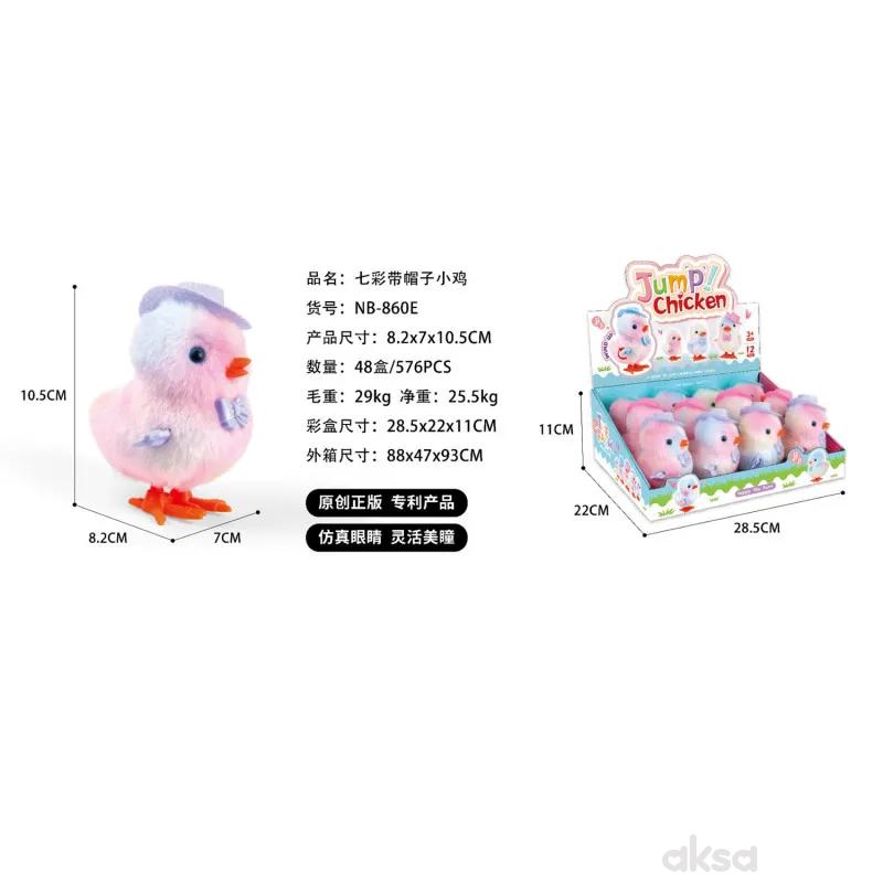 HK Mini šareno pile sa kapom, display 12 kom 