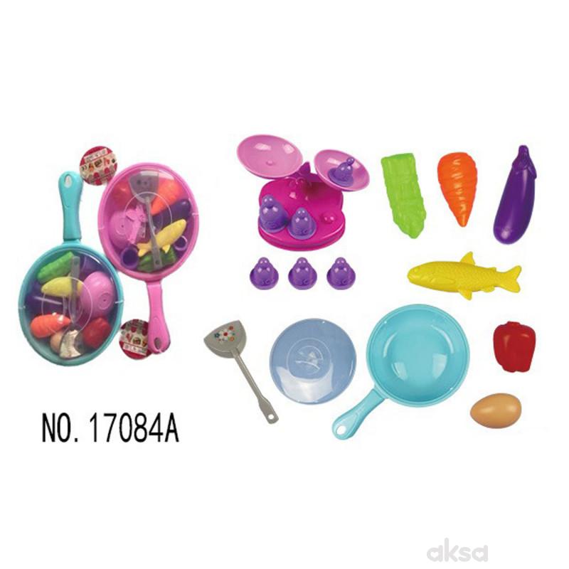 HK Mini kuhinjski set za igru sa posuđem i hranom 