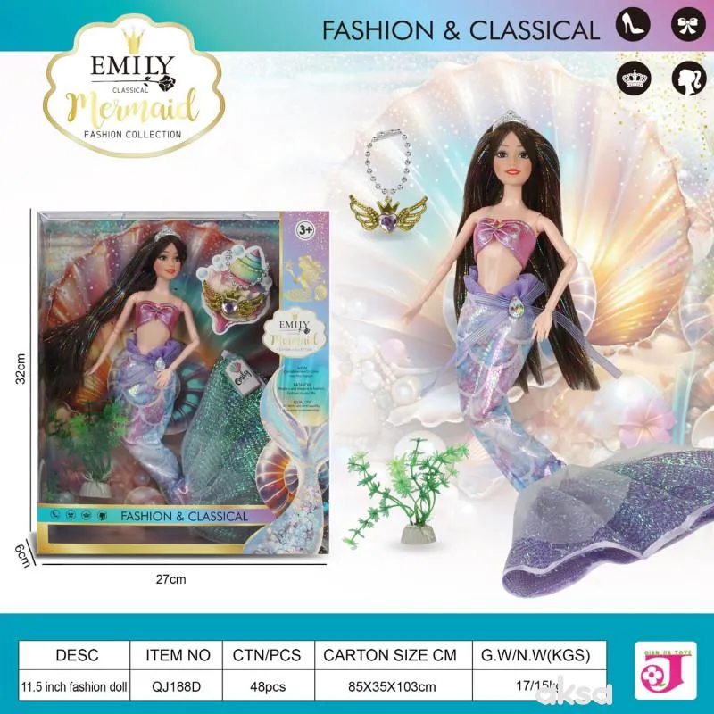 HK Mini lutka sirena ljubičasta 