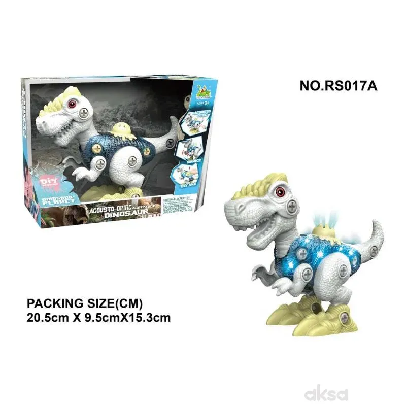 HK Mini dinosaurus uradi sam, beli 