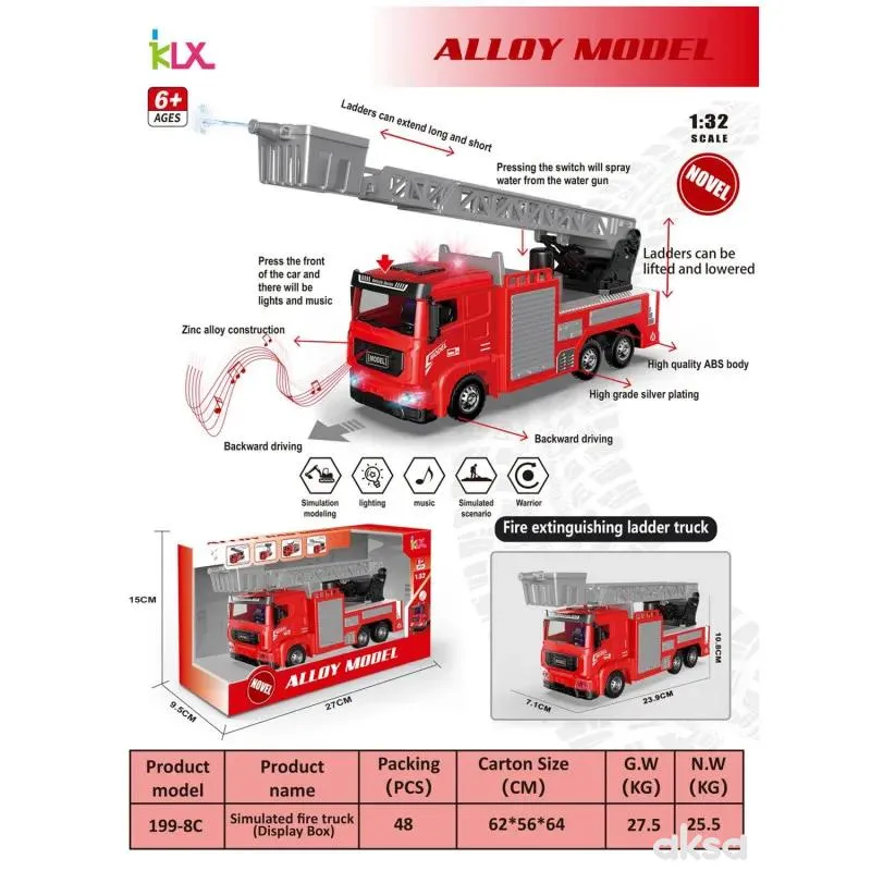 HK Mini vatrogasni kamion od metala 