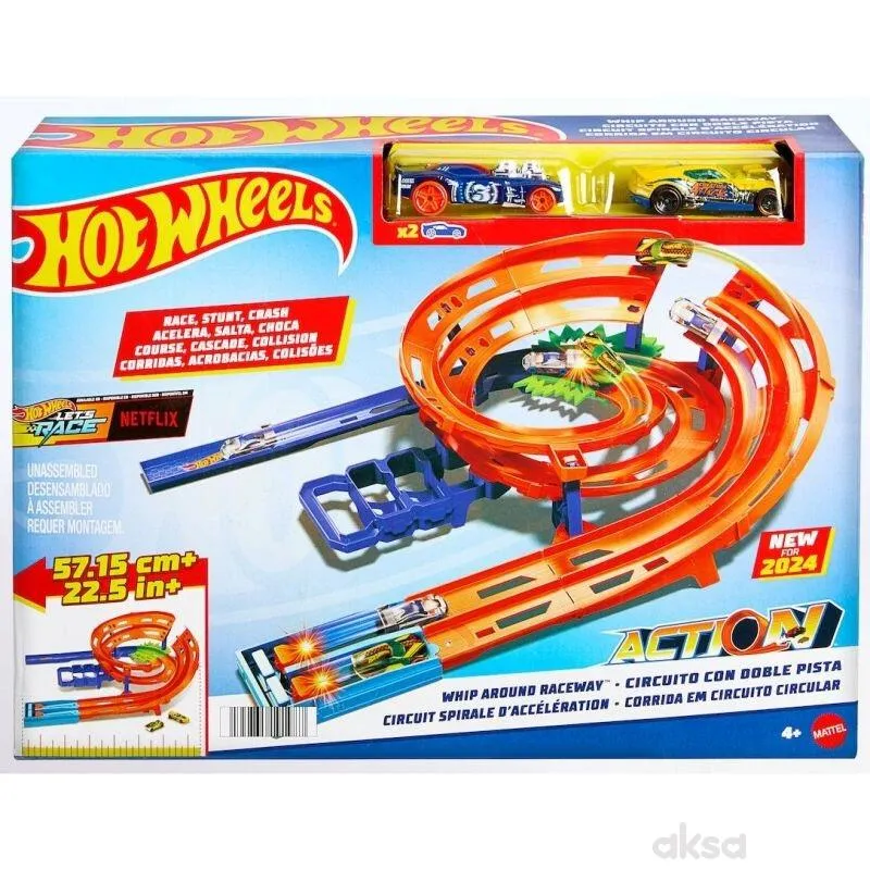 Hot Wheels spiralna staza sa dva automobila 
