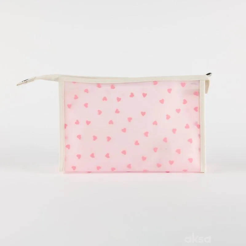 Be Cute prozirni neseser srca, roze 24x7x16cm 