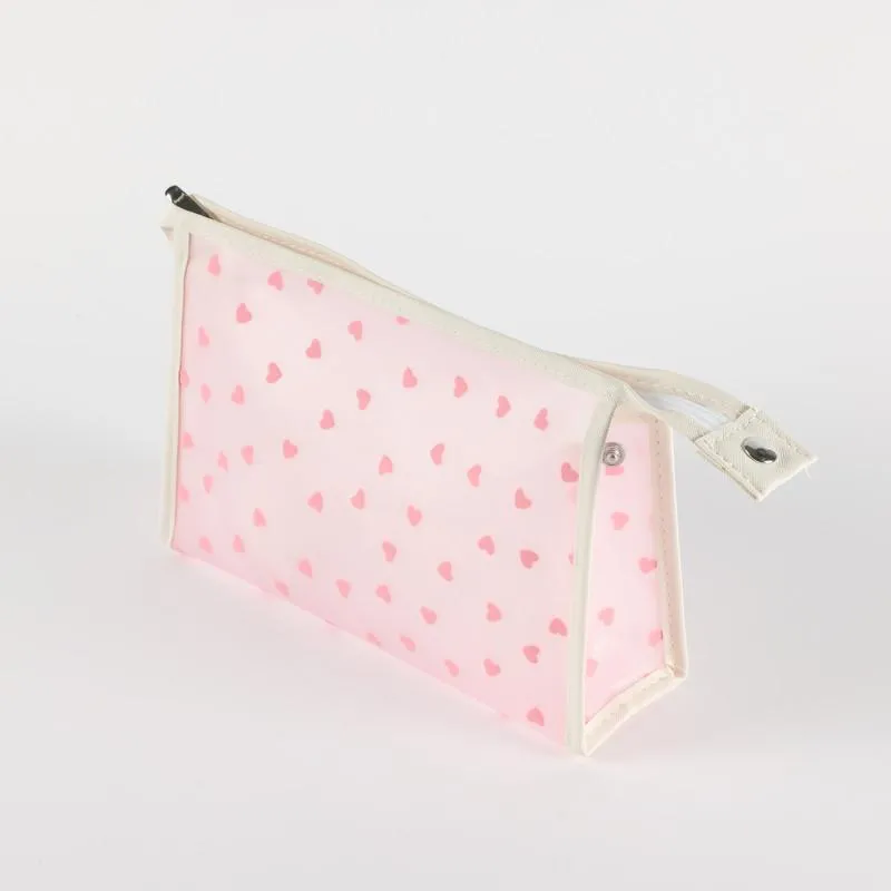Be Cute prozirni neseser srca, roze 24x7x16cm 