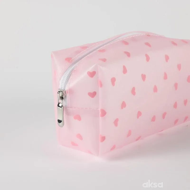 Be Cute prozirni neseser srca, roze 24x7x16cm 