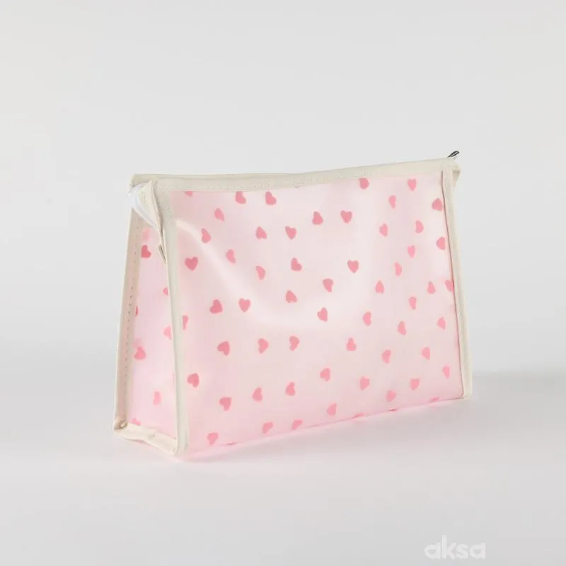 Be Cute prozirni neseser srca, roze 24x7x16cm 