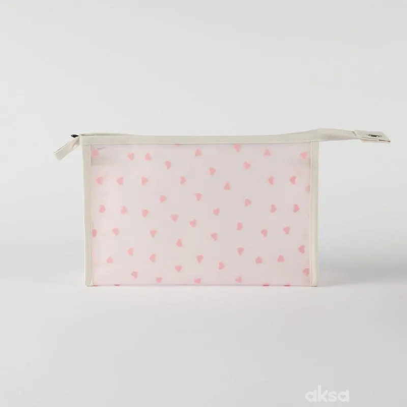 Be Cute prozirni neseser srca, sv. roze 24x7x16cm 