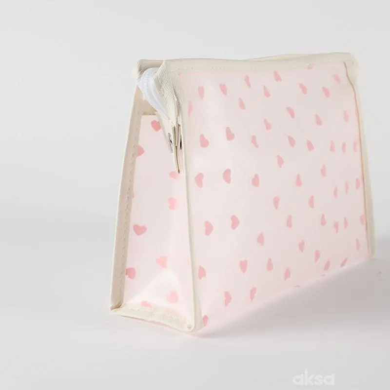 Be Cute prozirni neseser srca, sv. roze 24x7x16cm 