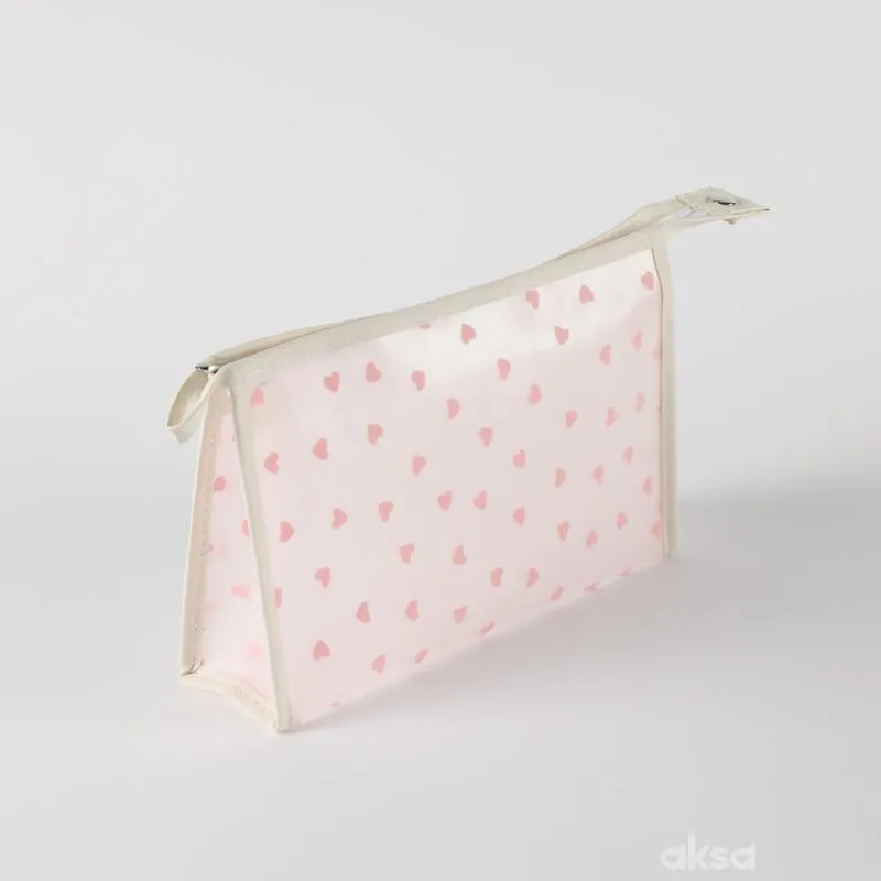 Be Cute prozirni neseser srca, sv. roze 24x7x16cm 