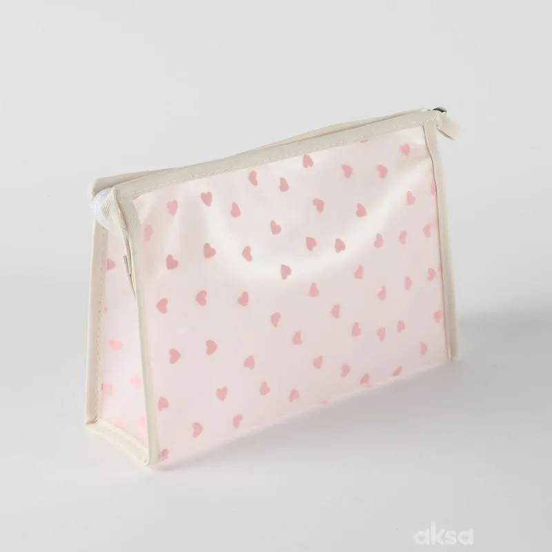 Be Cute prozirni neseser srca, sv. roze 24x7x16cm 
