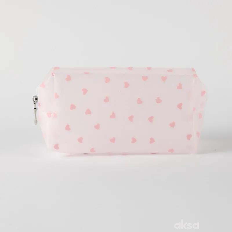 Be Cute prozirni neseser srca, sv. roze 18x8x10cm 