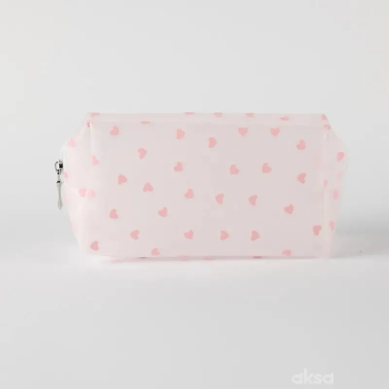 Be Cute prozirni neseser srca, sv. roze 18x8x10cm 