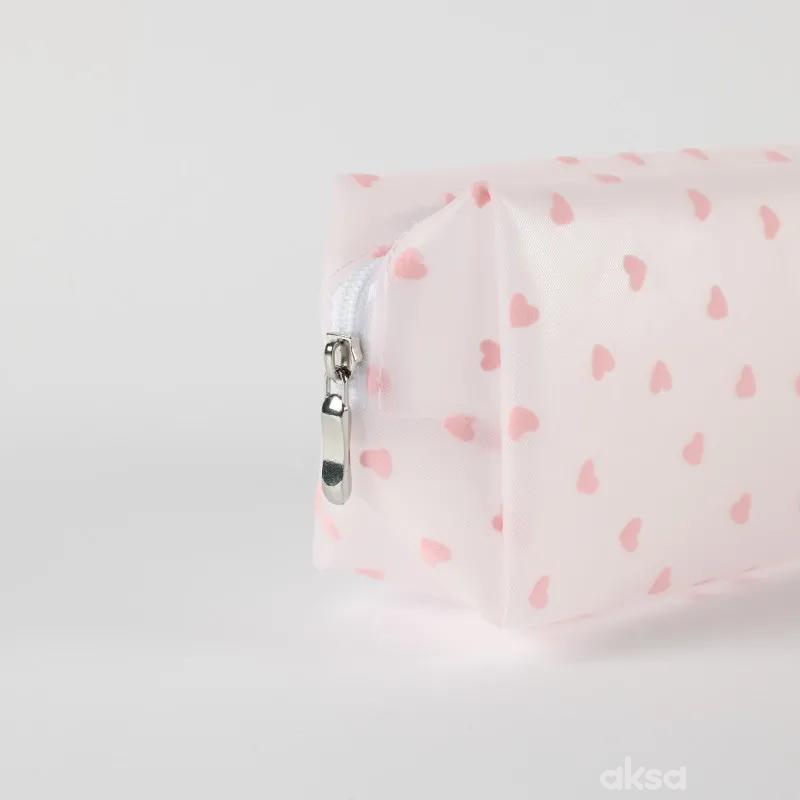 Be Cute prozirni neseser srca, sv. roze 18x8x10cm 