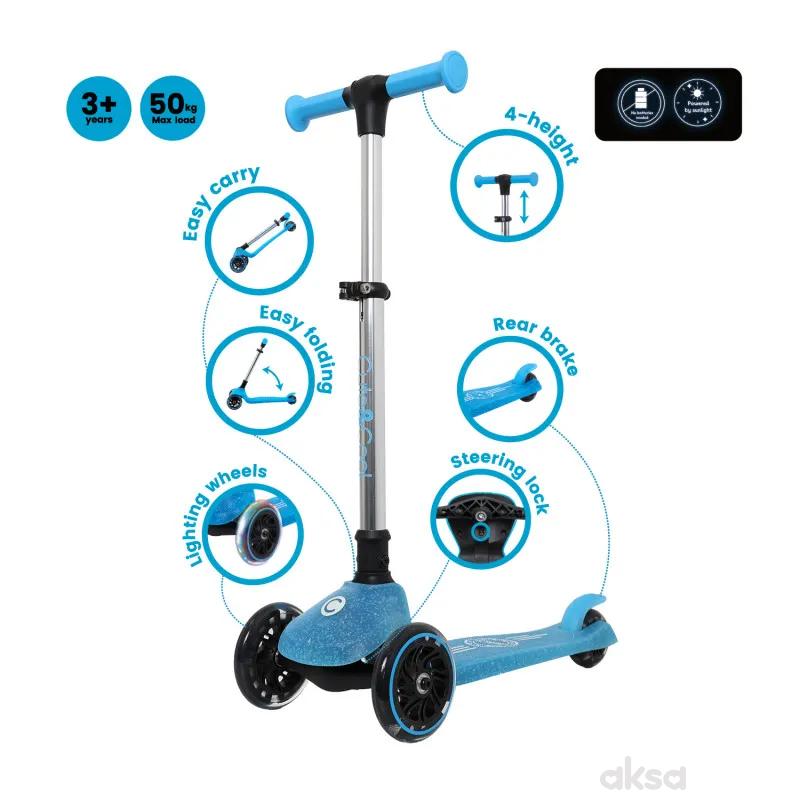 Cute&Cool svetleći sklopivi trotinet Galaxy Blue 