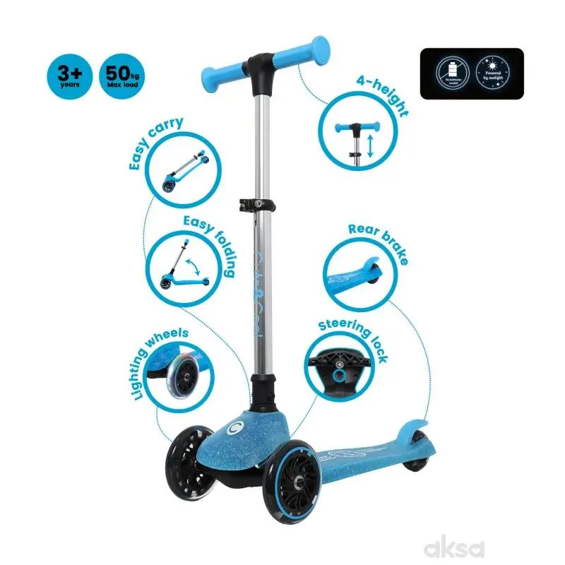 Cute&Cool svetleći sklopivi trotinet Galaxy Blue 