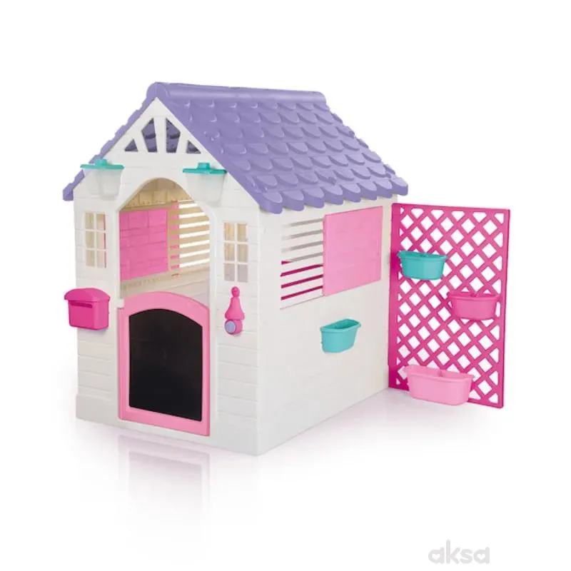 Dolu kućica sa ogradom, roze 