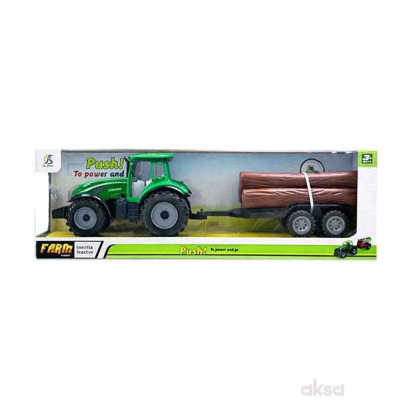 HK Mini traktor prikolica balvani 46,5x11.5x15cm 