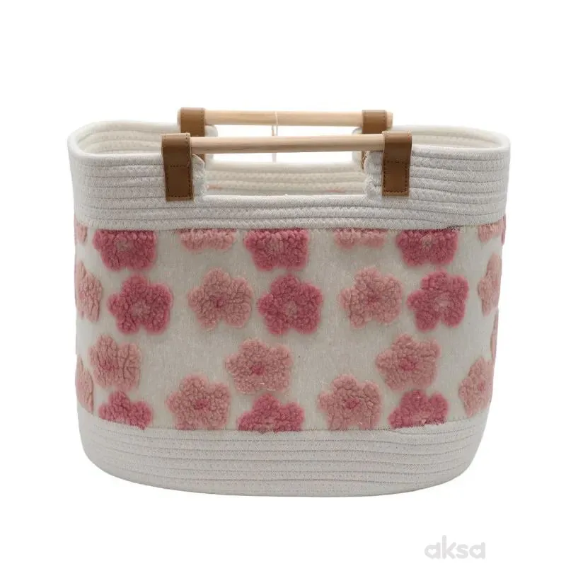 Cute&Cool HOME korpa drvene ručke roze, 42x28x32cm 