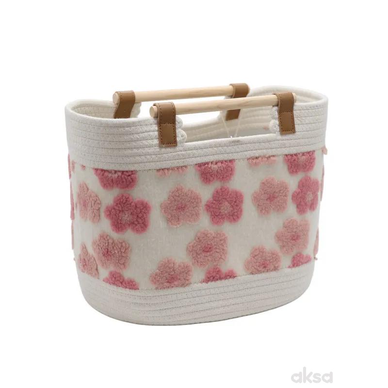 Cute&Cool HOME korpa drvene ručke roze, 40x25x30cm 