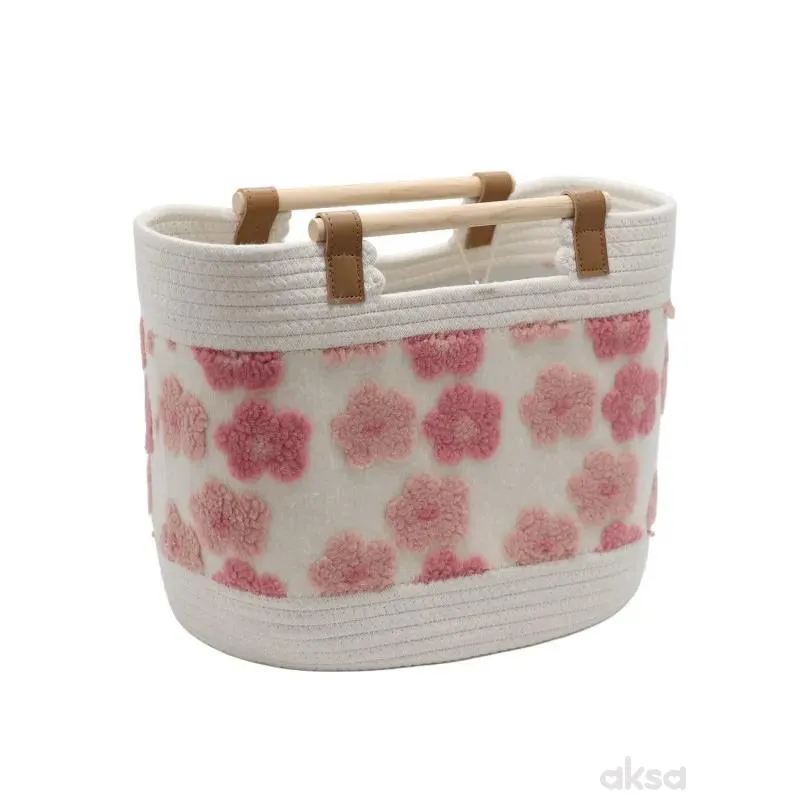 Cute&Cool HOME korpa drvene ručke roze, 40x25x30cm 