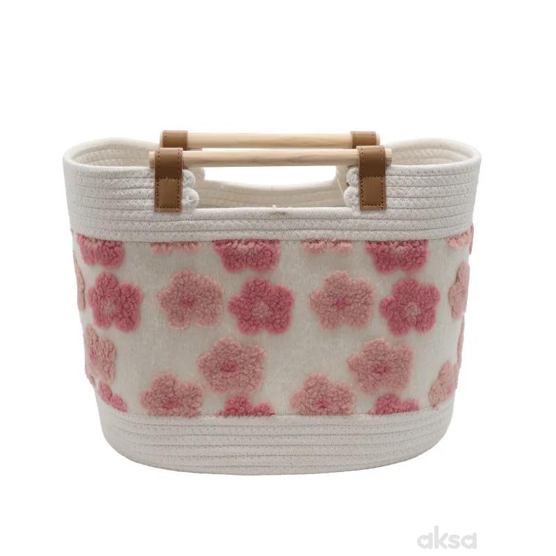 Cute&Cool HOME korpa drvene ručke roze, 40x25x30cm 