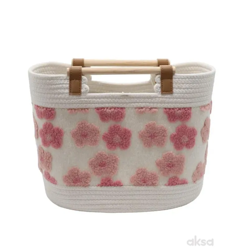 Cute&Cool HOME korpa drvene ručke roze, 40x25x30cm 