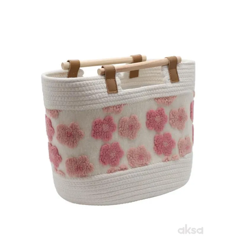 Cute&Cool HOME korpa drvene ručke roze, 35x21x27cm 