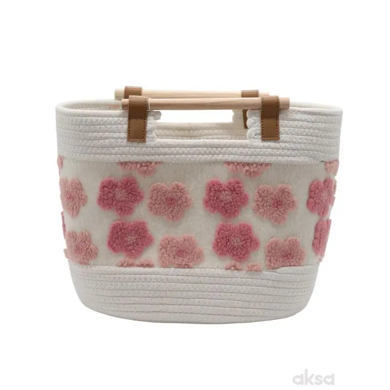 Cute&Cool HOME korpa drvene ručke roze, 35x21x27cm 
