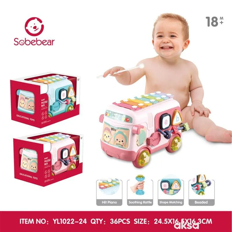 HK Mini edukativna igračka autobus sa oblicima 