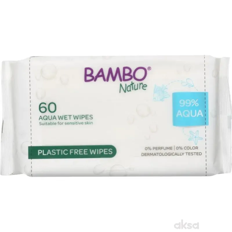 Bambo vlažne maramice Nature Aqua 99% voda 60 kom 