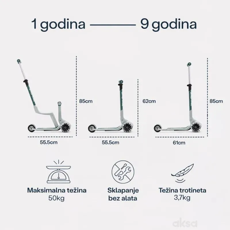 Smarttrike Xtend Mini trotinet 4u1 zelena 
