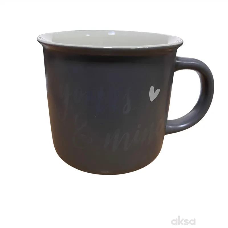Cute&Cool HOME keramička šolja tamnosiva 390ml 