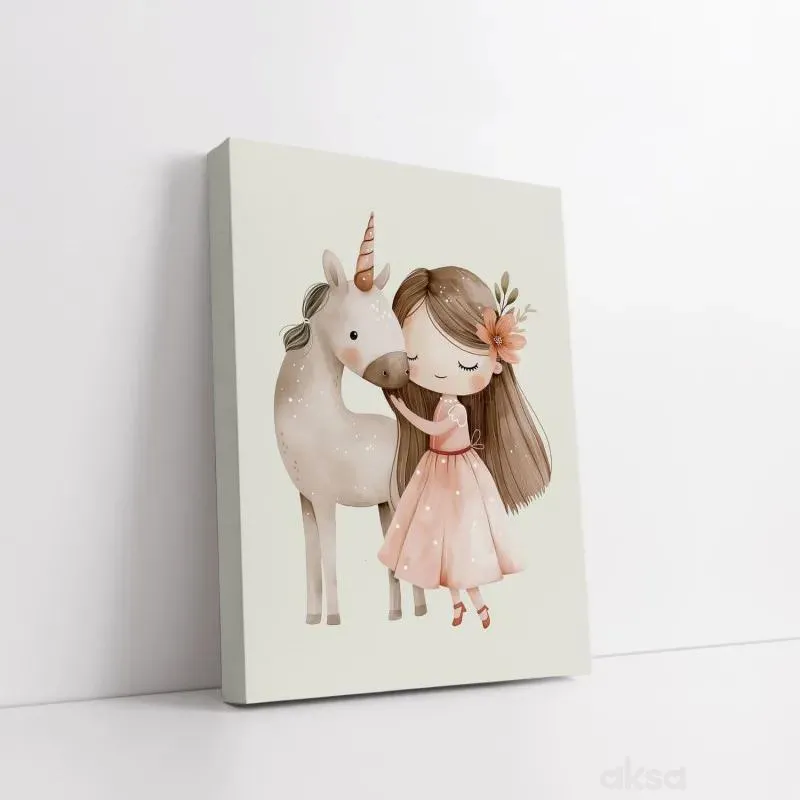 Cute&Cool HOME slika devojčica i jednorog 40x30cm 
